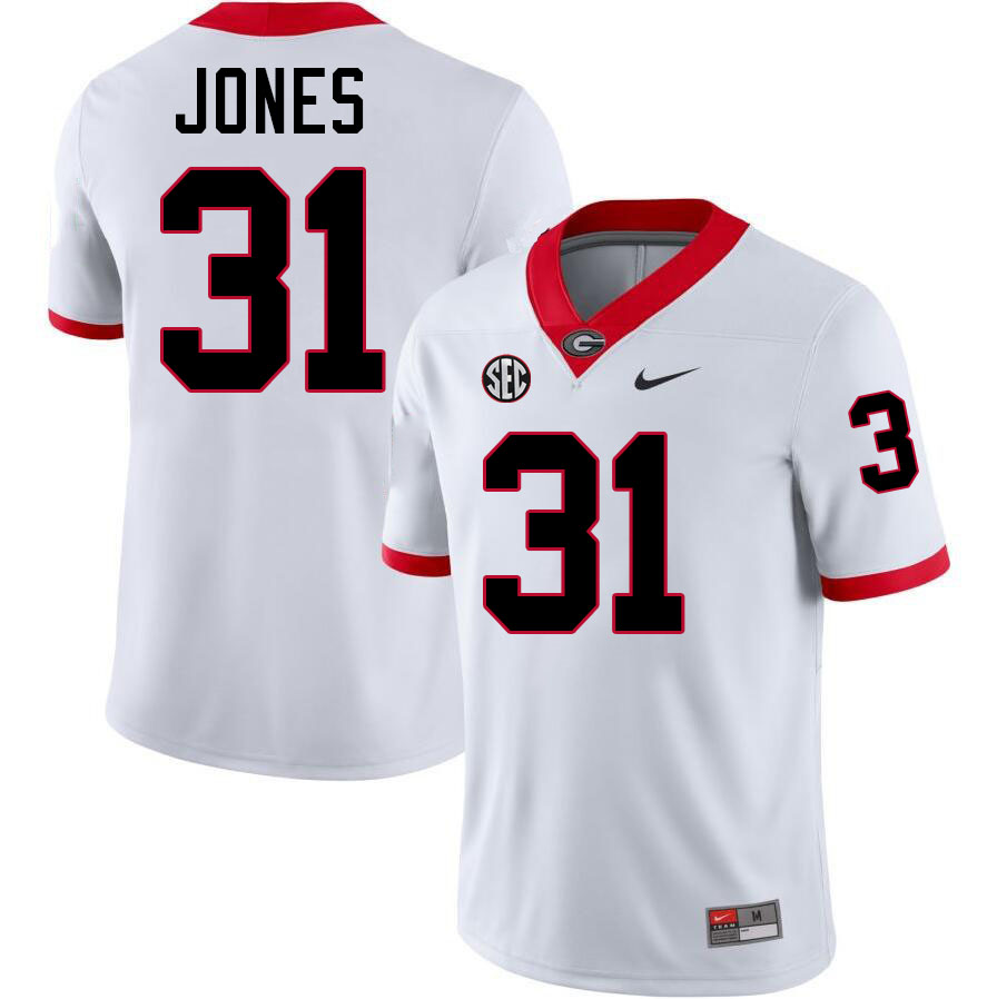 #31 Kyron Jones UGA Jersey,University Of Georgia Bulldogs Football Jersey,Uniforms,Gears-White